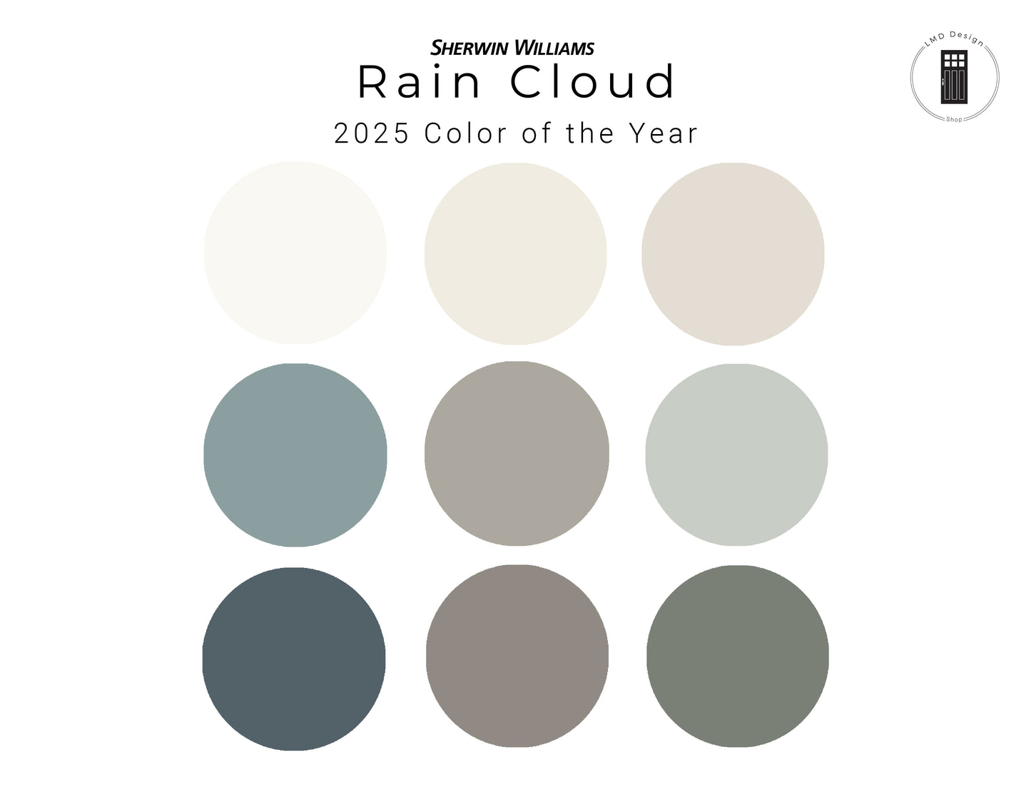 Rain Cloud Sherwin Williams 2025 Color of the Year Paint Palette | Whole House Paint Palette