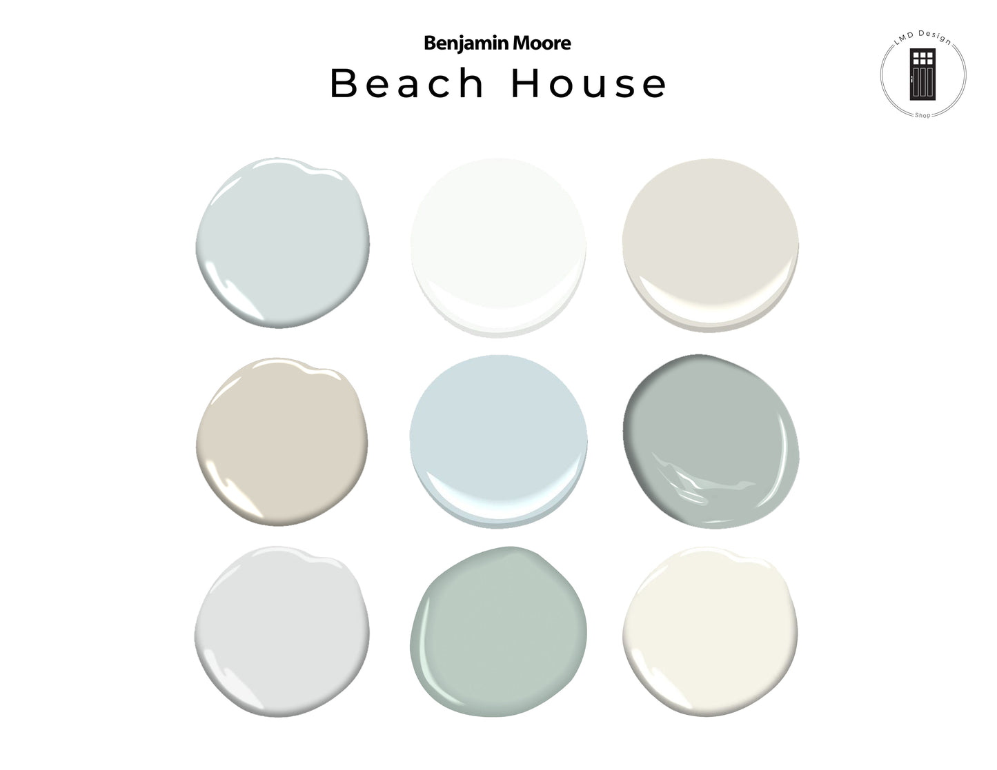 Beach House Benjamin Moore Paint Palette | Interior Paint Palette