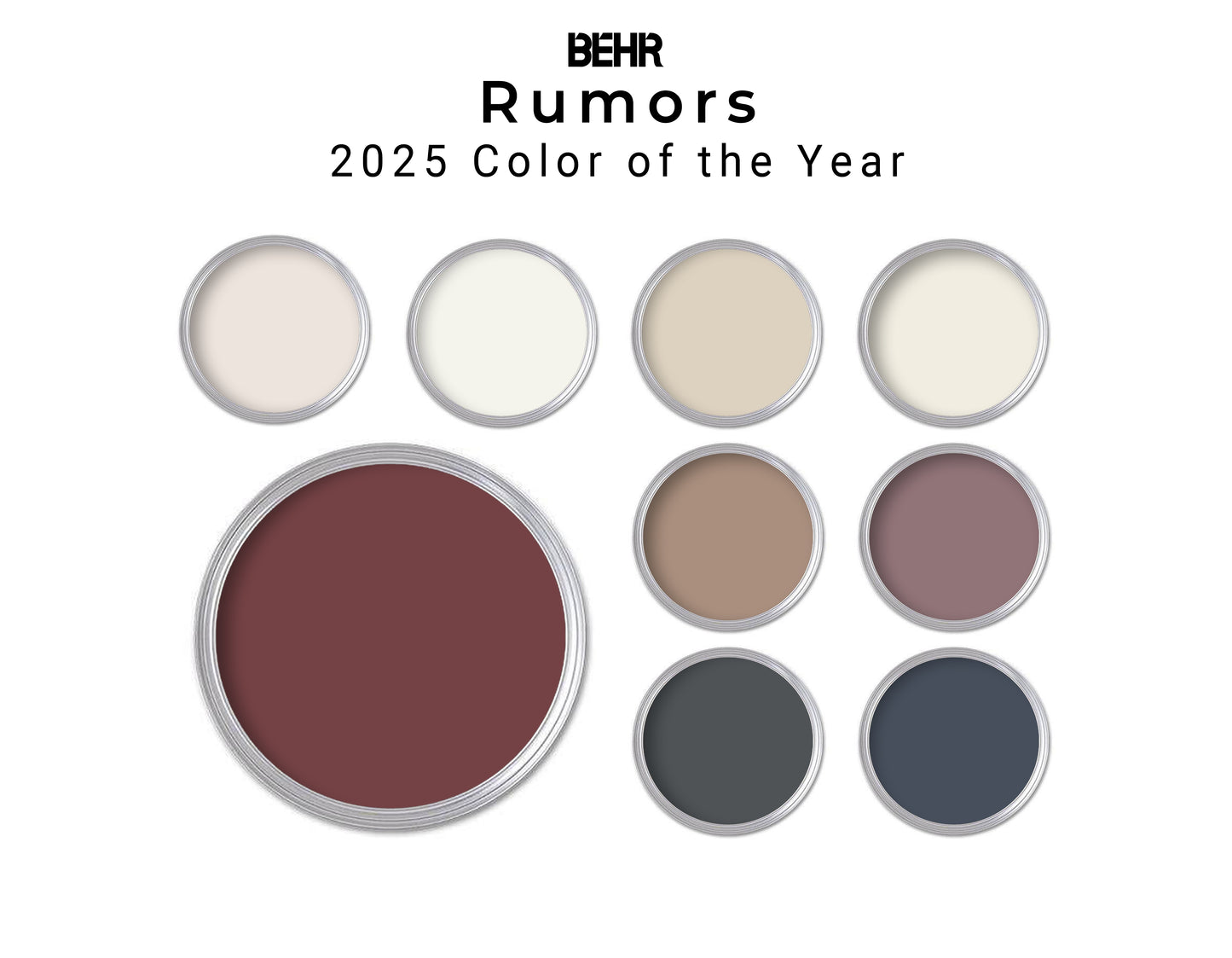 Behr 2025 Color of the Year Rumors Palette | Whole Home Paint Colors
