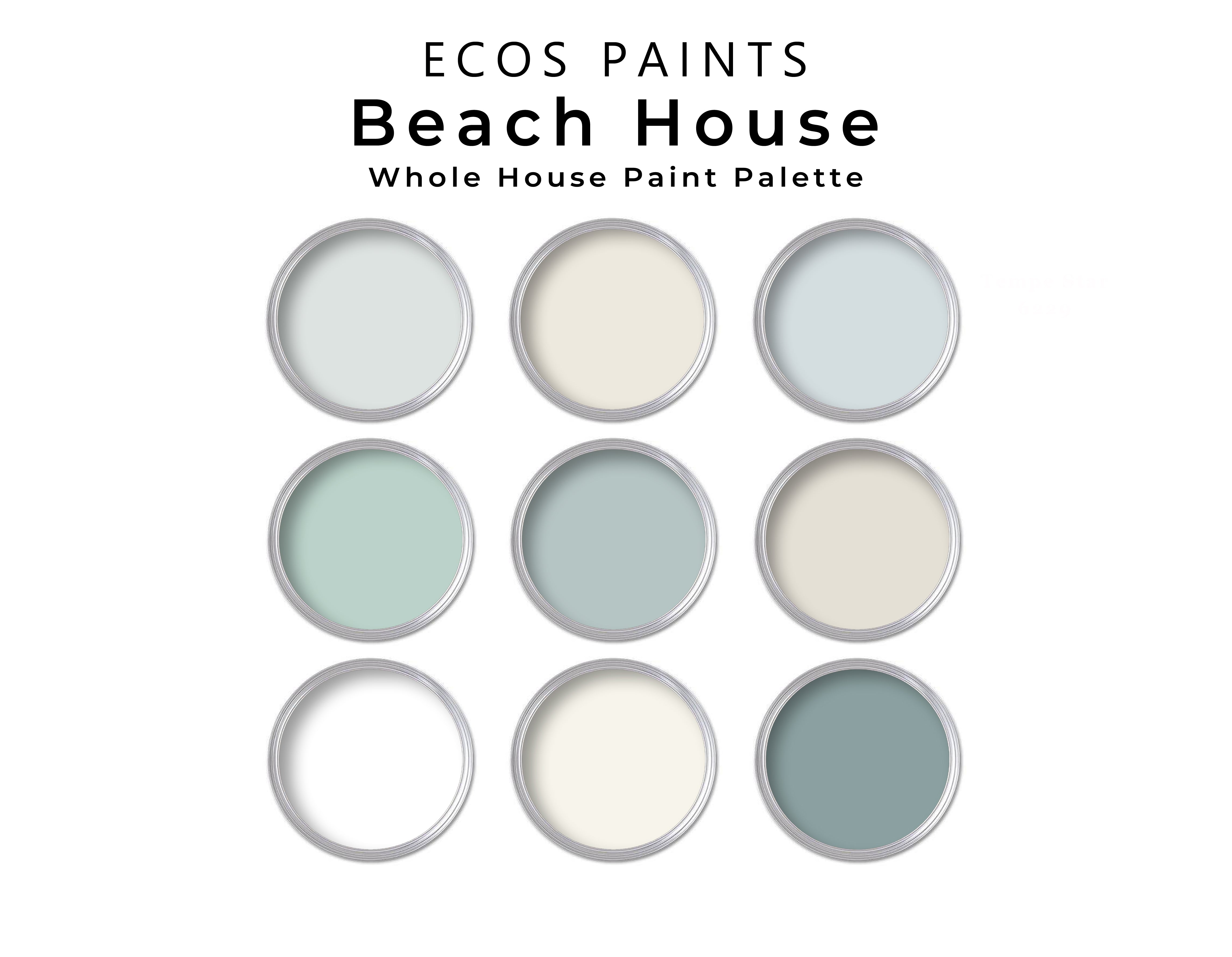 Beach House ECOS Paint Palette | Beach Coastal Non-Toxic, No VOC Paint ...