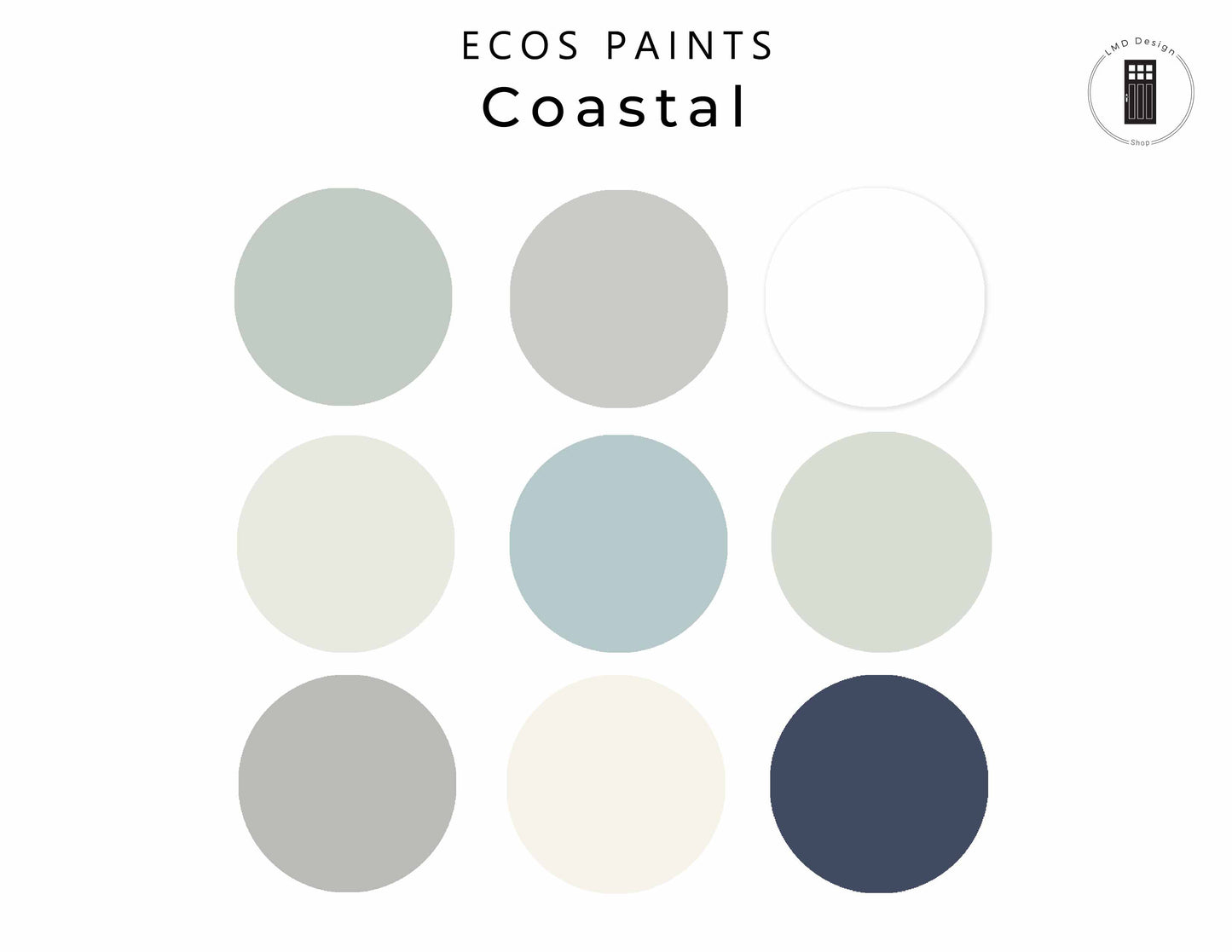 Coastal ECOS Paint Color Palette | No Toxic Home Interior Paint Palette