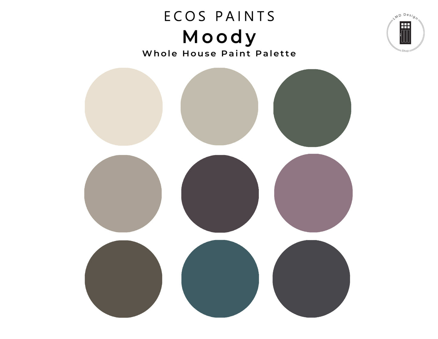 Moody ECOS Paint Color Palette | No-Toxic, No VOC Moody Whole House Color Palette