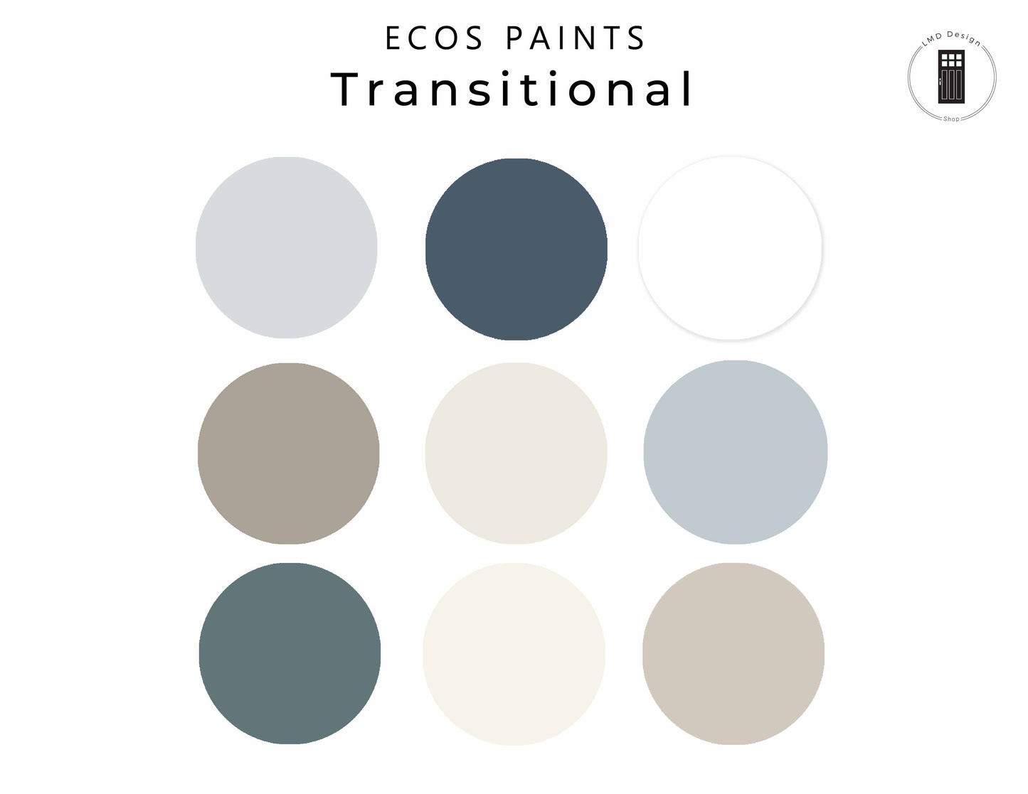 ECOS Transitional Whole House Paint Palette | ECOS Non-Toxic, No VOC Transitional Color Palette