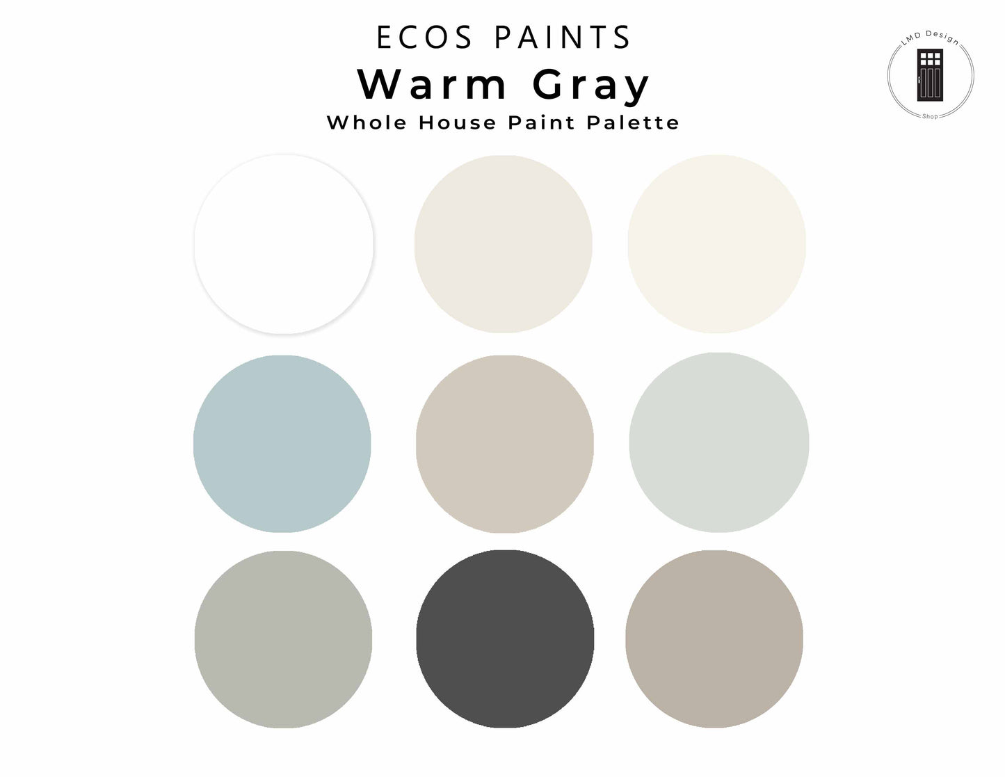 ECOS Eco-Friendly Warm Gray Paint Color Palette | No VOC Non-Toxic Interior Whole House Paint Colors