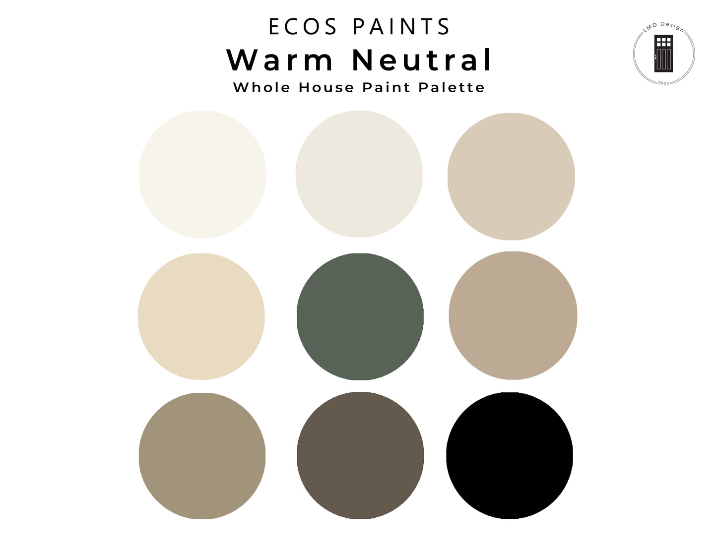ECOS Warm Neutral Paint Color Palette | Neutral Interior Whole House Paint Colors