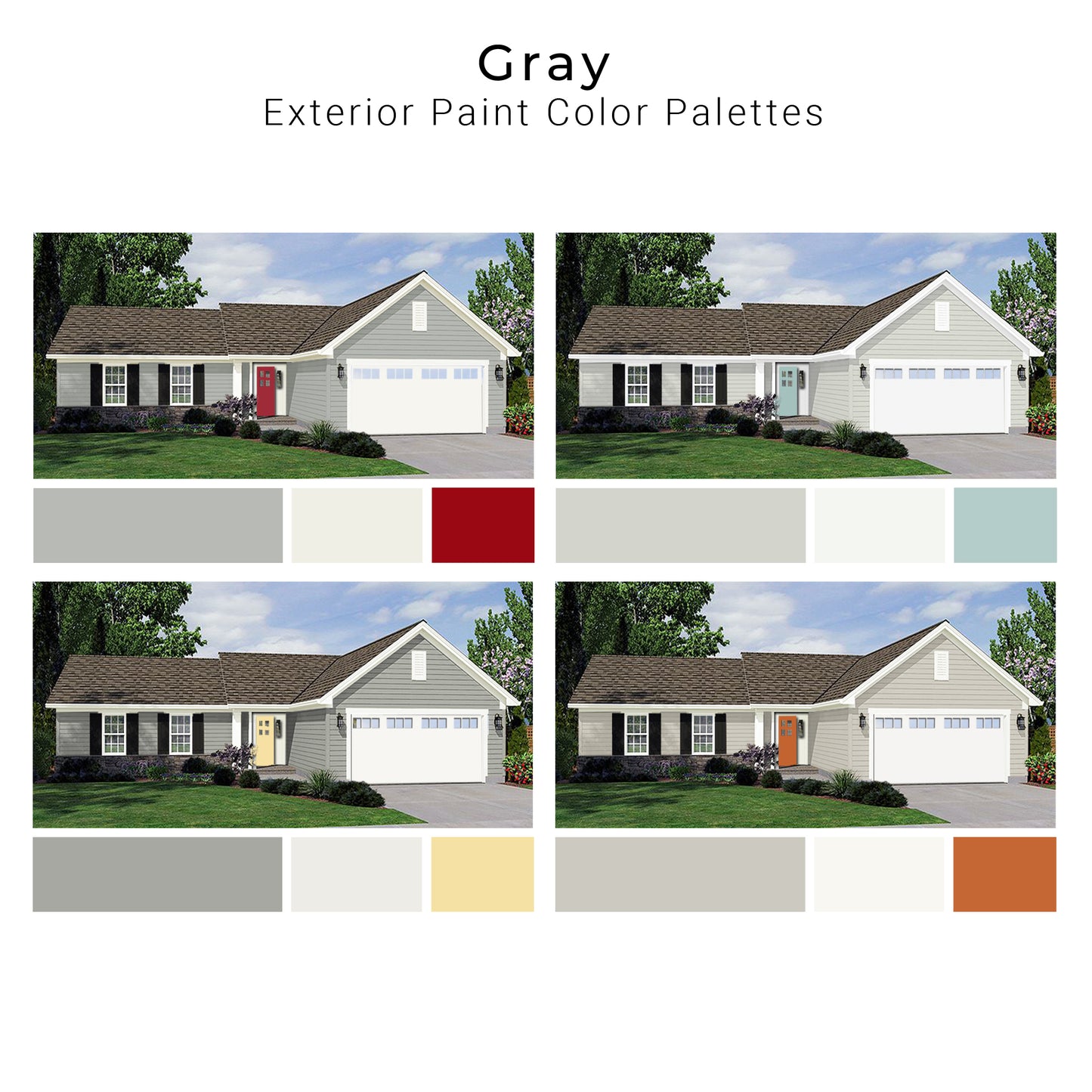 Gray Exterior Paint Palettes | Gray House Exterior Paint Colors