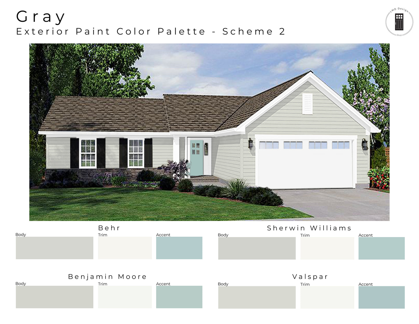 Gray Exterior Paint Palettes | Gray House Exterior Paint Colors