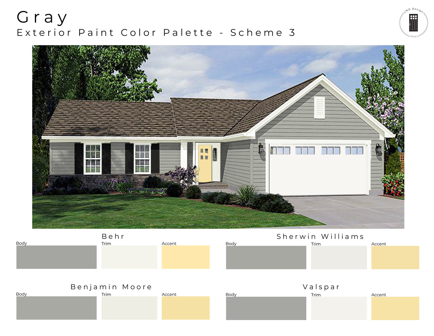 Gray Exterior Paint Palettes | Gray House Exterior Paint Colors
