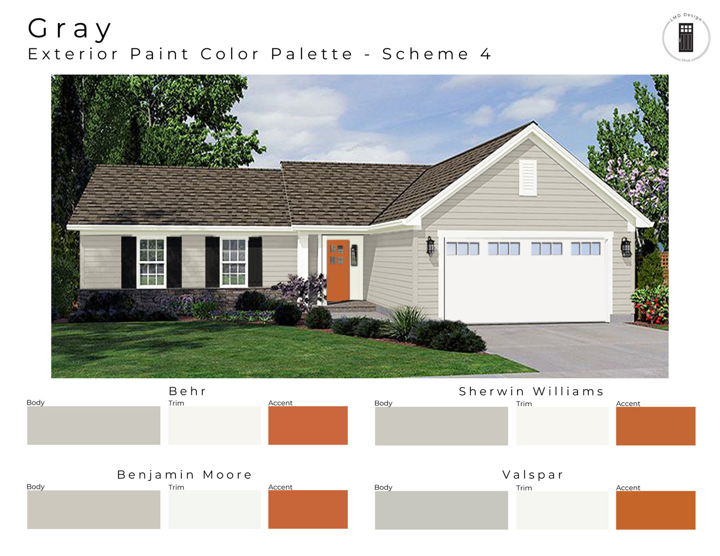 Gray Exterior Paint Palettes | Gray House Exterior Paint Colors