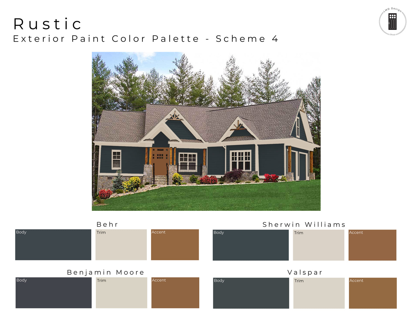 Rustic Exterior Paint Color Palettes | Paint Colors for Exterior