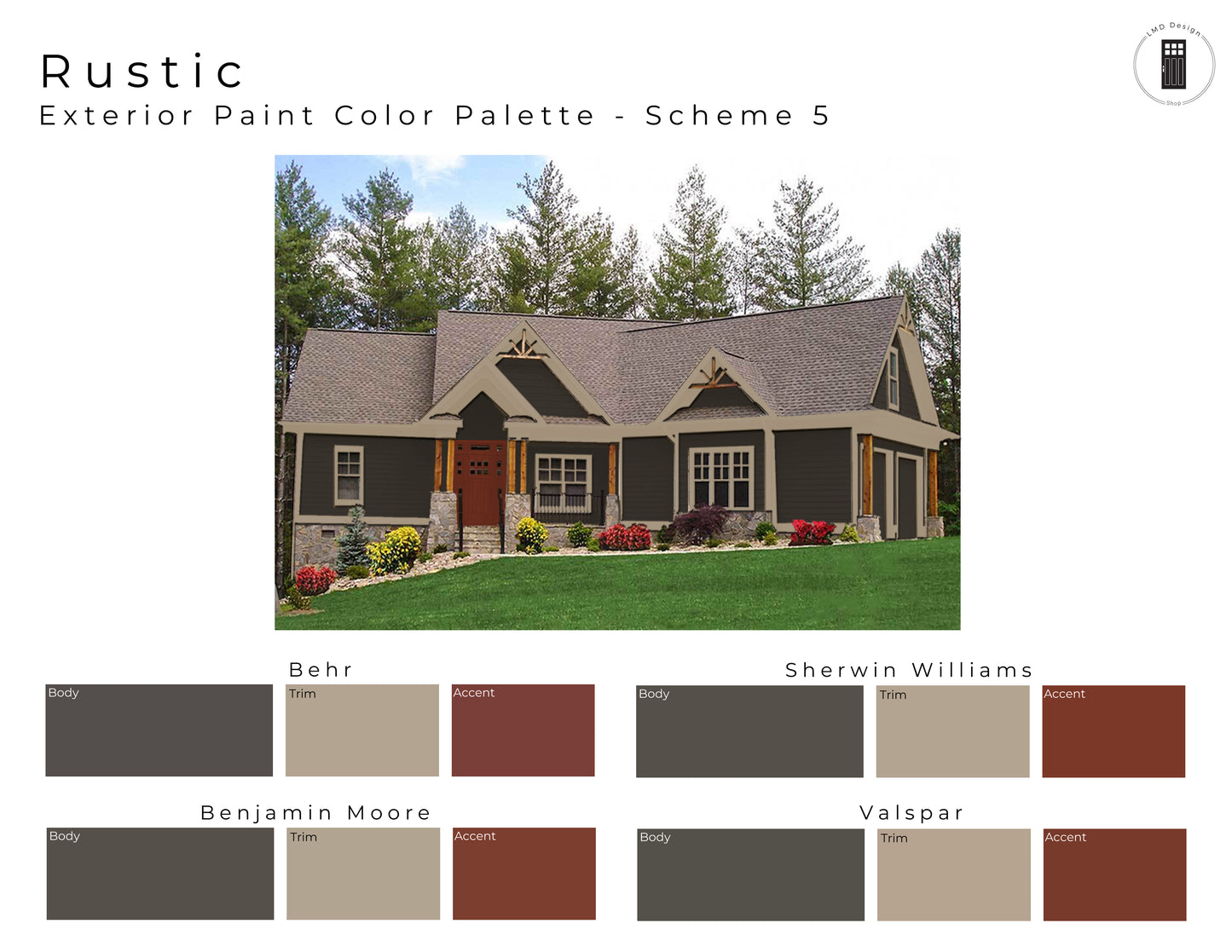 Rustic Exterior Paint Color Palettes | Paint Colors for Exterior