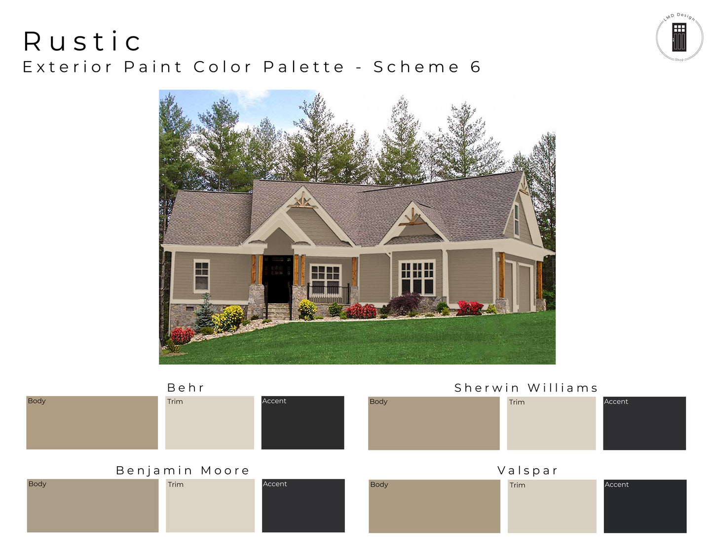 Rustic Exterior Paint Color Palettes | Paint Colors for Exterior