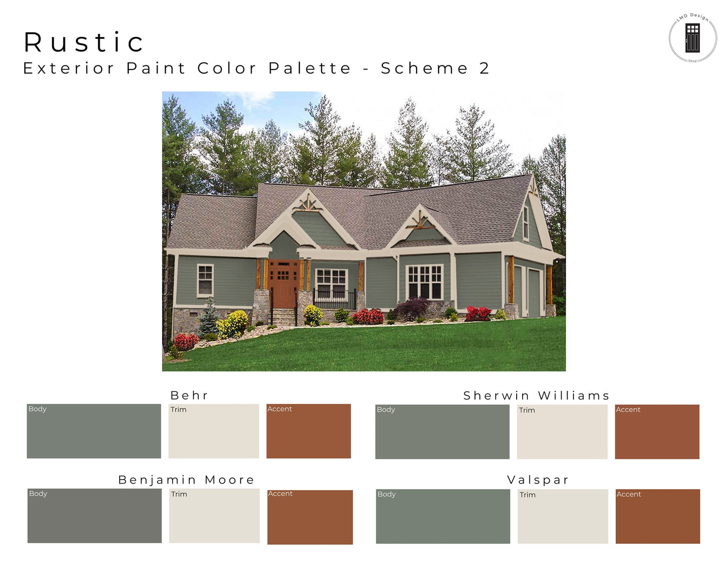 Rustic Exterior Paint Color Palettes | Paint Colors for Exterior