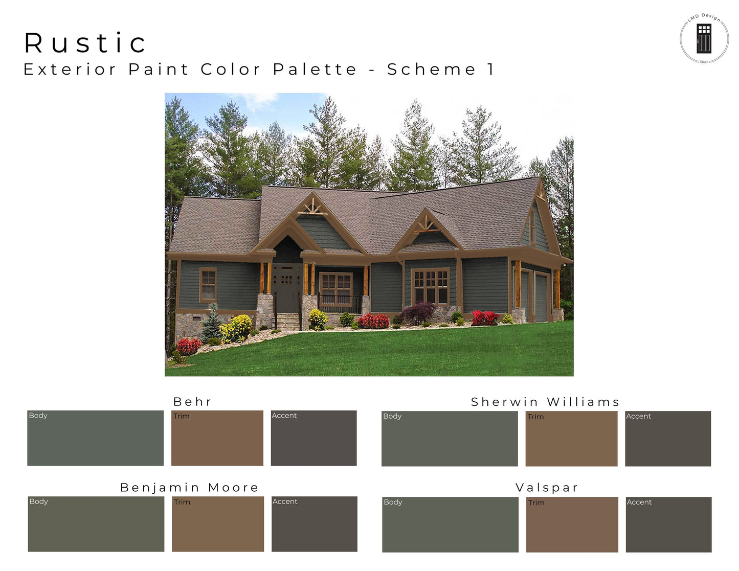 Rustic Exterior Paint Color Palettes | Paint Colors for Exterior