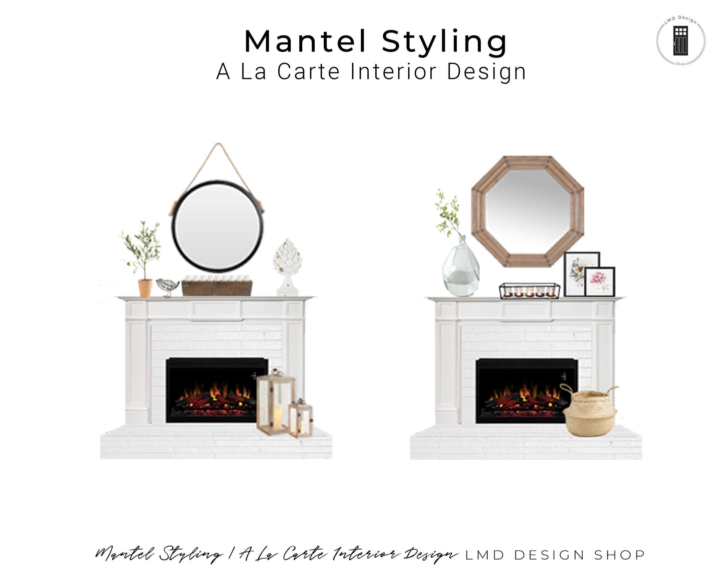 Interior Design Service | Mantel Styling Rendering