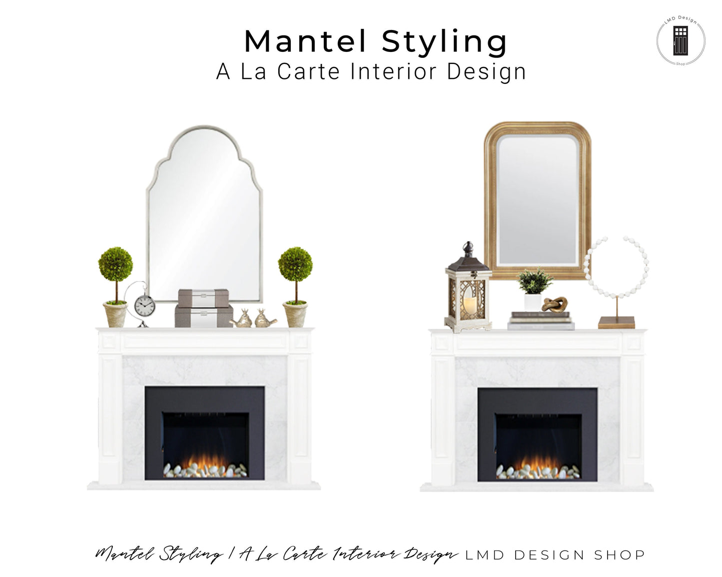 Interior Design Service | Mantel Styling Rendering