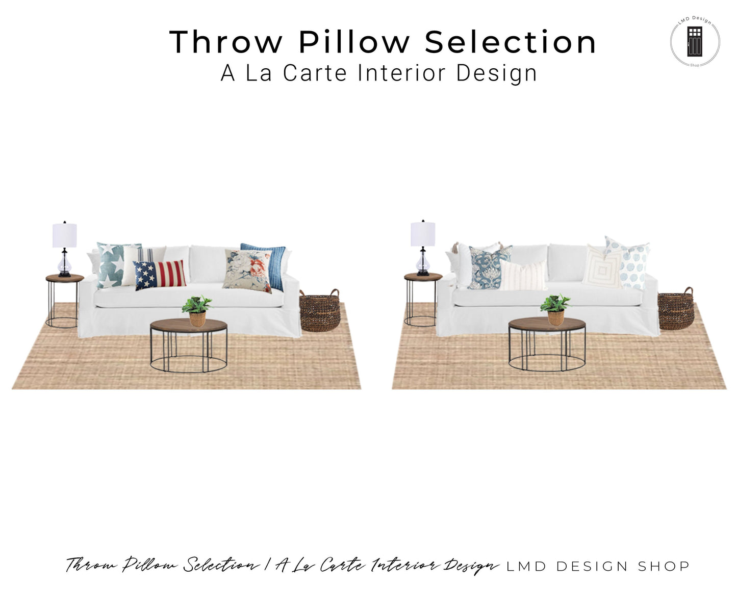 Interior Design Service | Throw Pillow Selection and Rendering