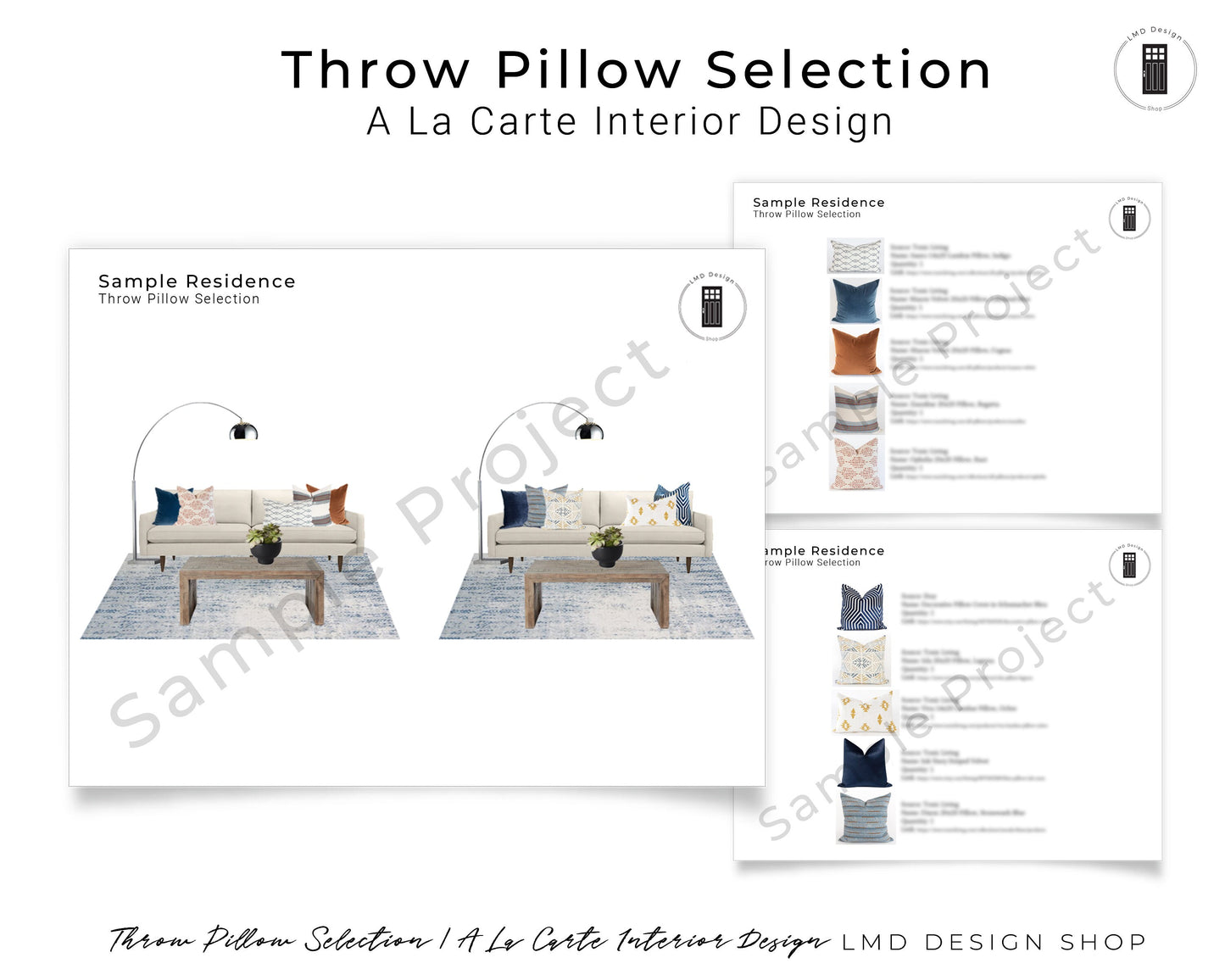 Interior Design Service | Throw Pillow Selection and Rendering