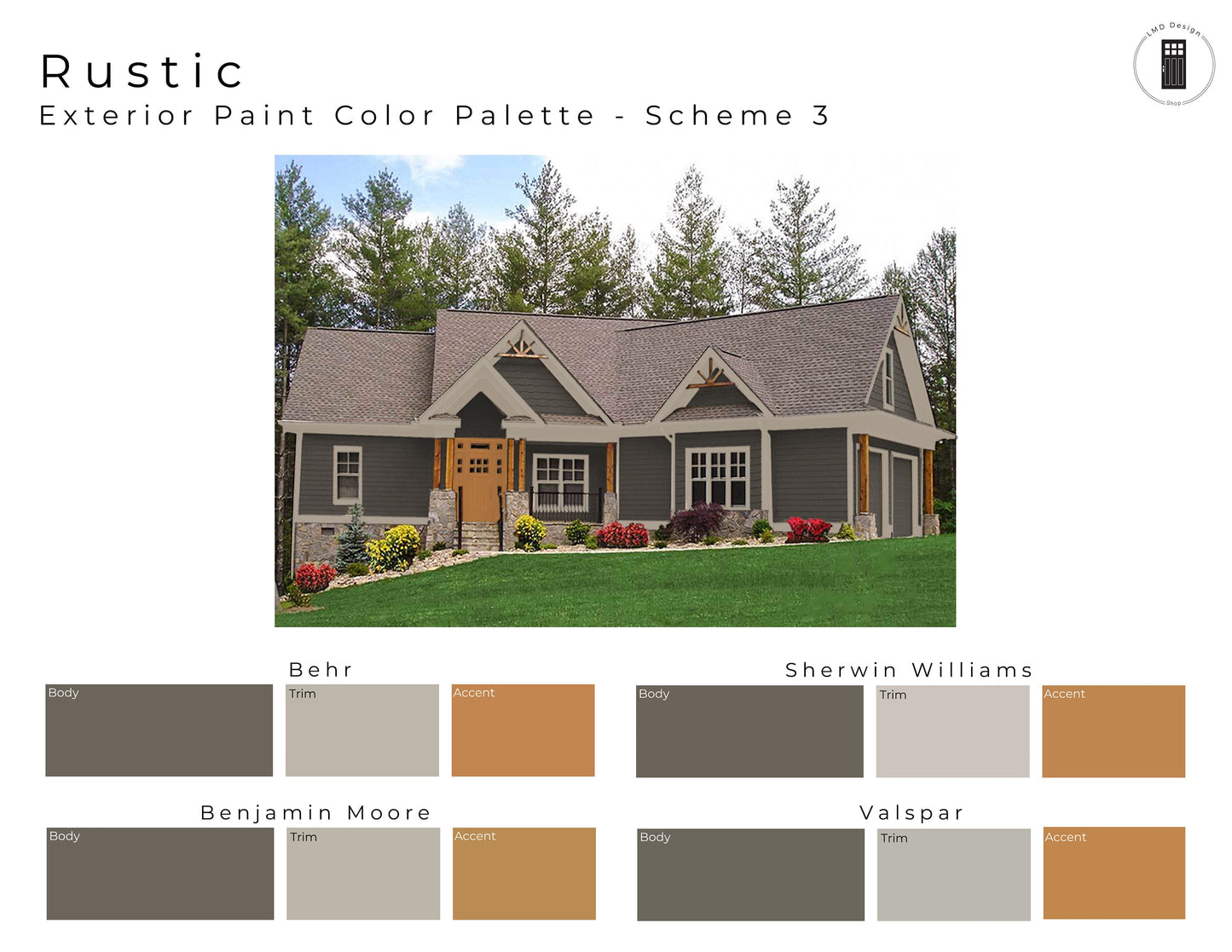 Rustic Exterior Paint Color Palettes | Paint Colors for Exterior