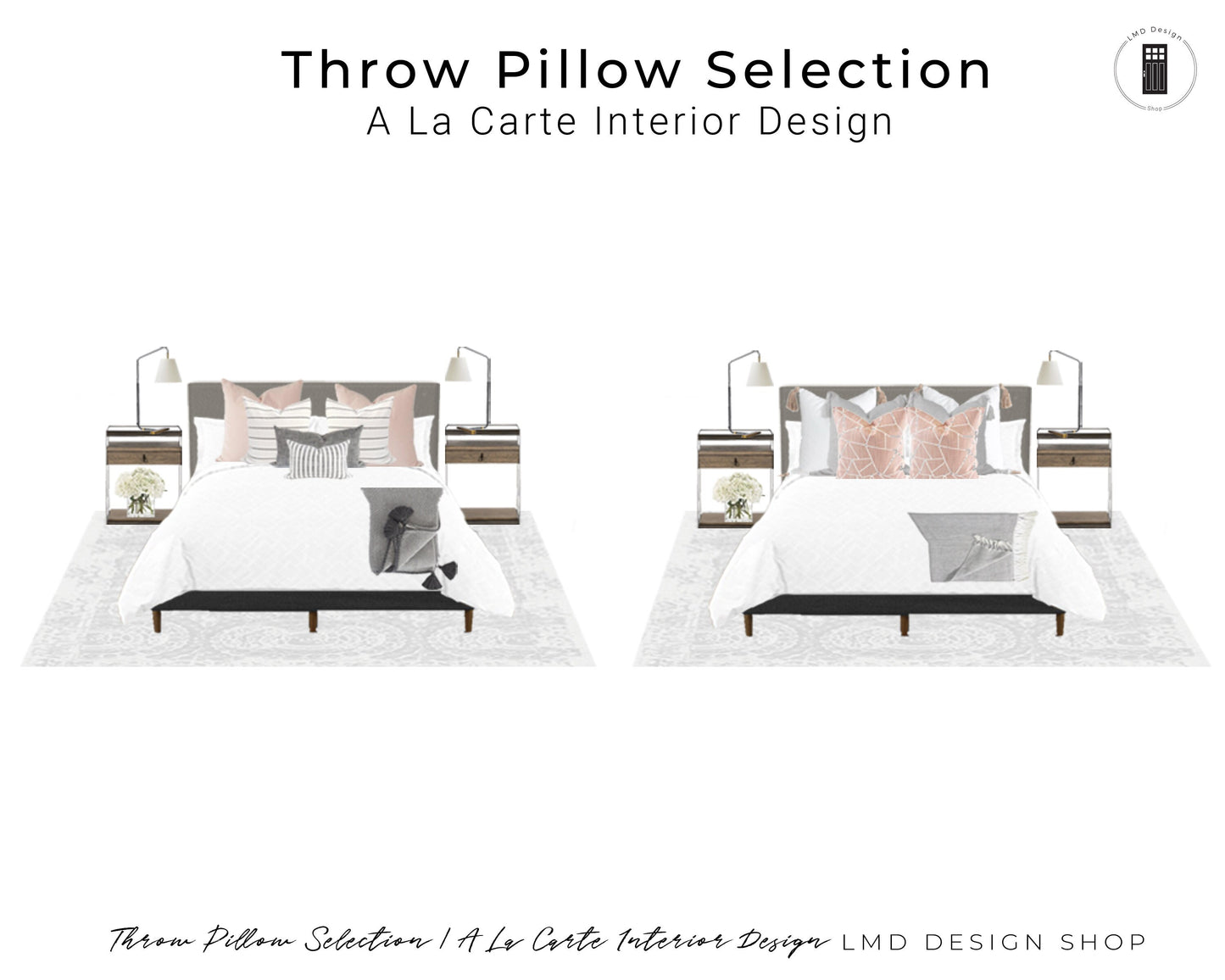 Interior Design Service | Throw Pillow Selection and Rendering