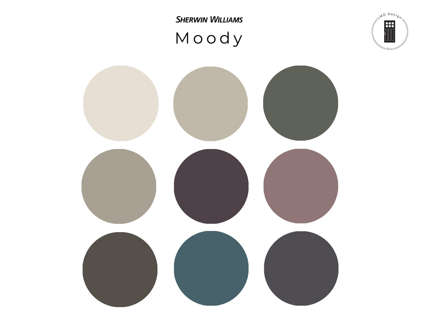 Moody Sherwin Williams Paint Color Palette | Cozy Dark Paint Colors for Home