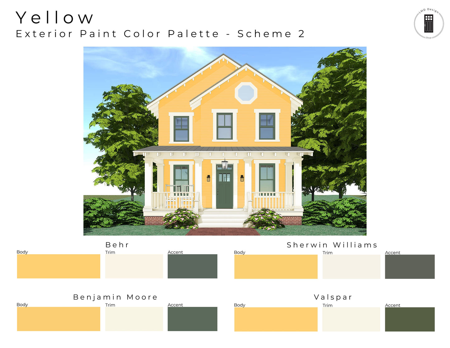 Yellow Exterior Paint Home Palettes | Yellow House Exterior Paint Colors