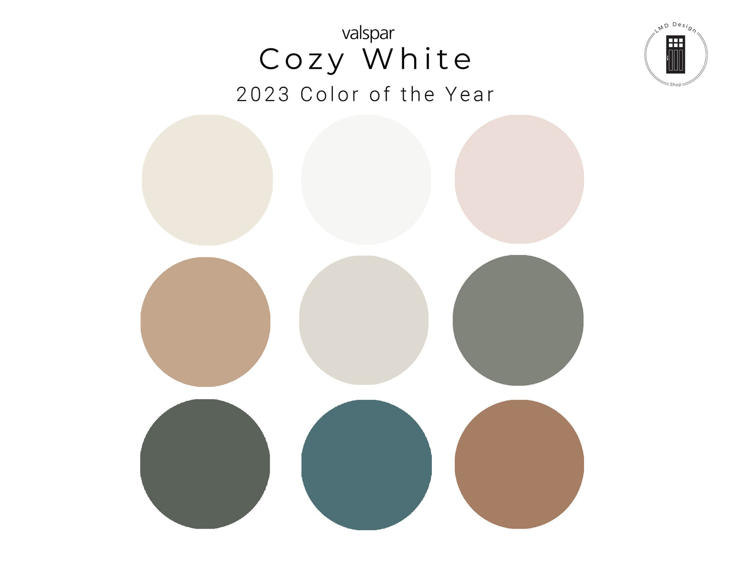 Valspar 2023 Cozy White Paint Color Palette | Whole House Muted Paint Palette