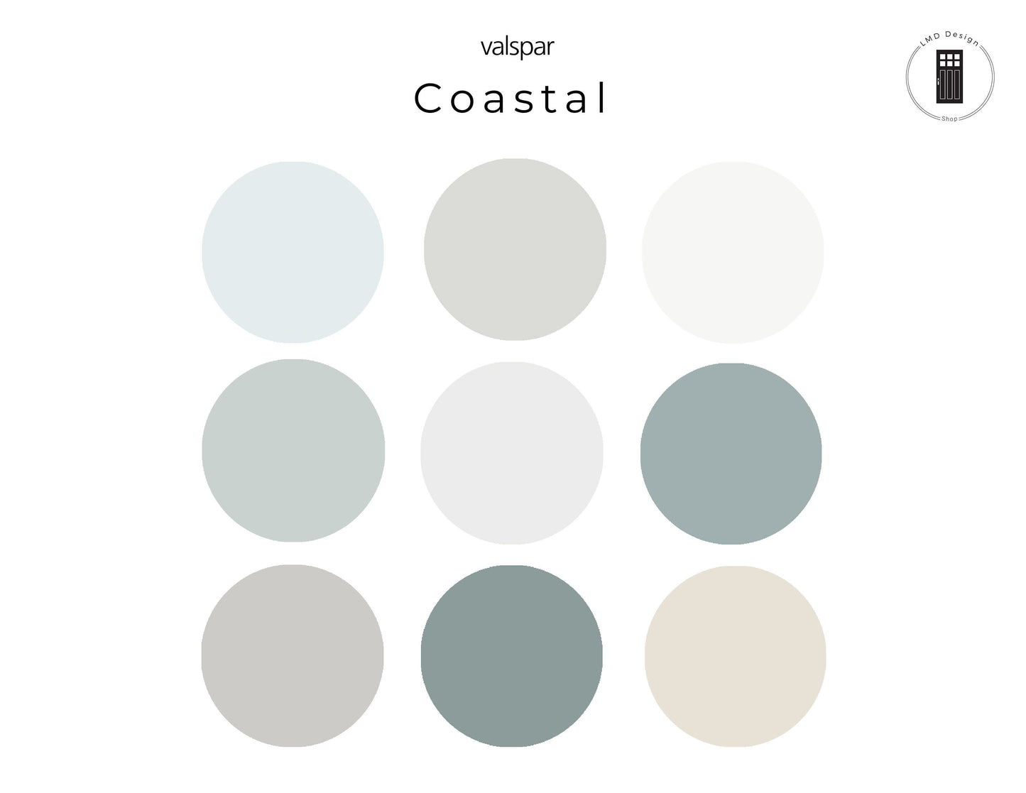 Coastal Valspar Paint Color Palette | Whole House Paint Palette