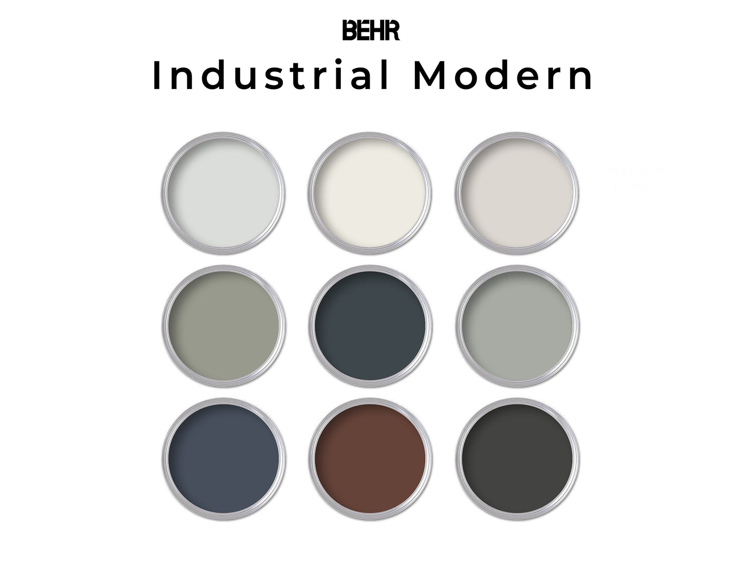 Behr Industrial Modern Paint Color Palette | Whole House Paint Palette