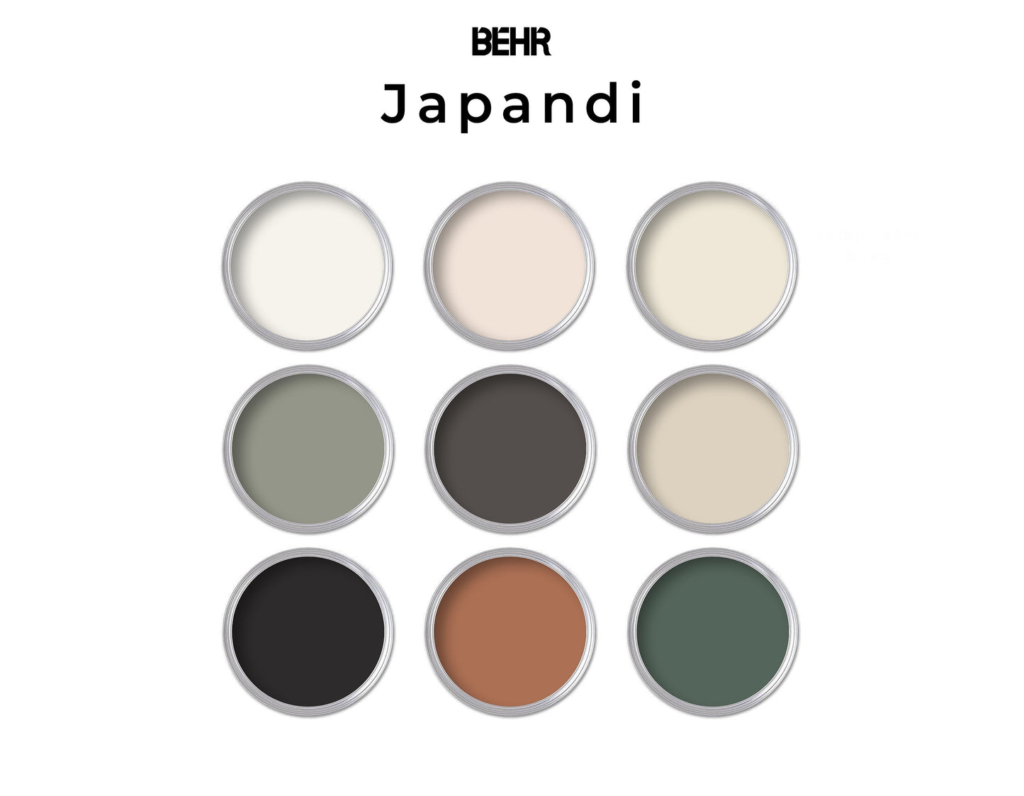 Behr Japandi House Paint Color Palette | Interior House Color Palette