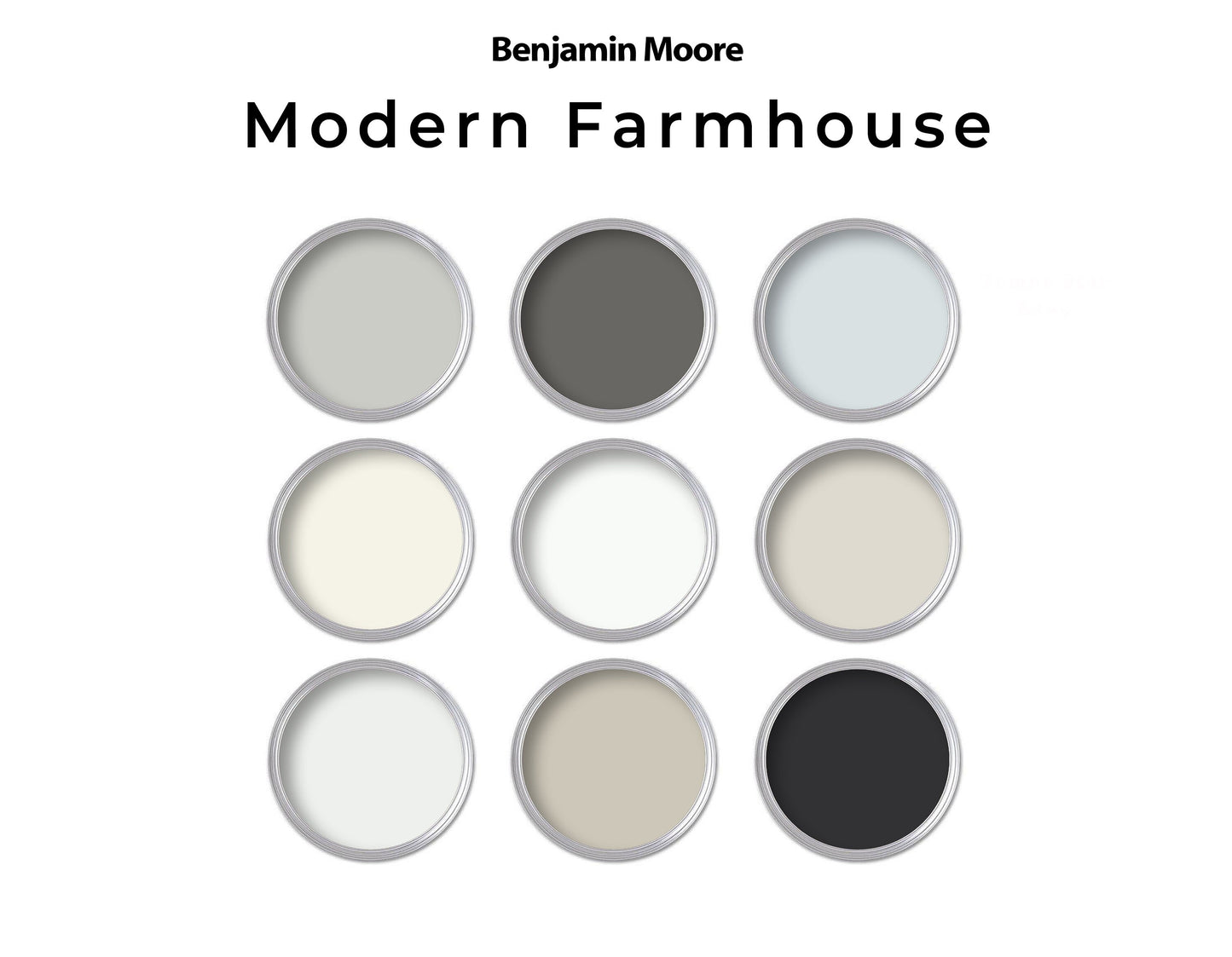 Modern Farmhouse Benjamin Moore Paint Palette | Home Interior Color Palette