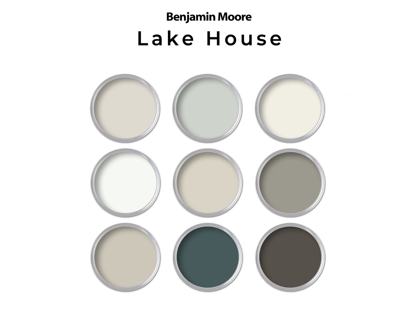 Lake House Cabin Paint Palette Benjamin Moore | Whole House Paint Palette Cabin Lake House