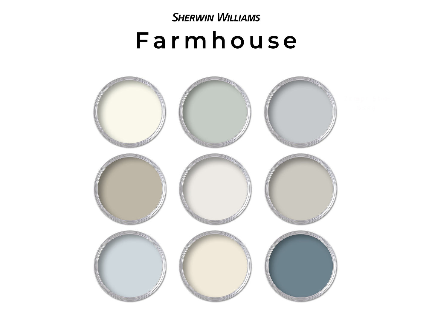 Farmhouse Sherwin Williams Paint Color Palette | Whole House Paint Palette