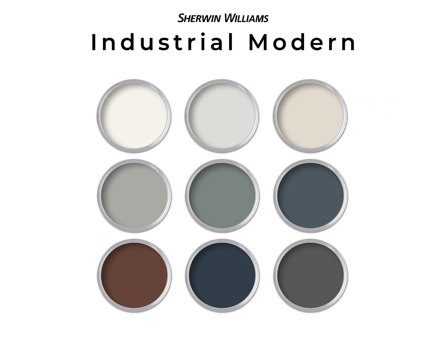 Industrial Modern Sherwin Williams Paint Palette | Whole Home Color Palette