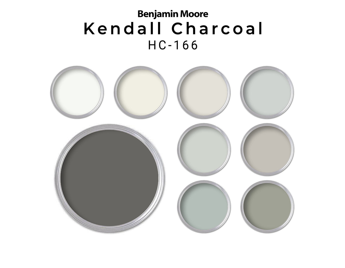 Benjamin Moore Kendall Charcoal Paint Palette | House Paint Palette Kendall Charcoal Benjamin Moore