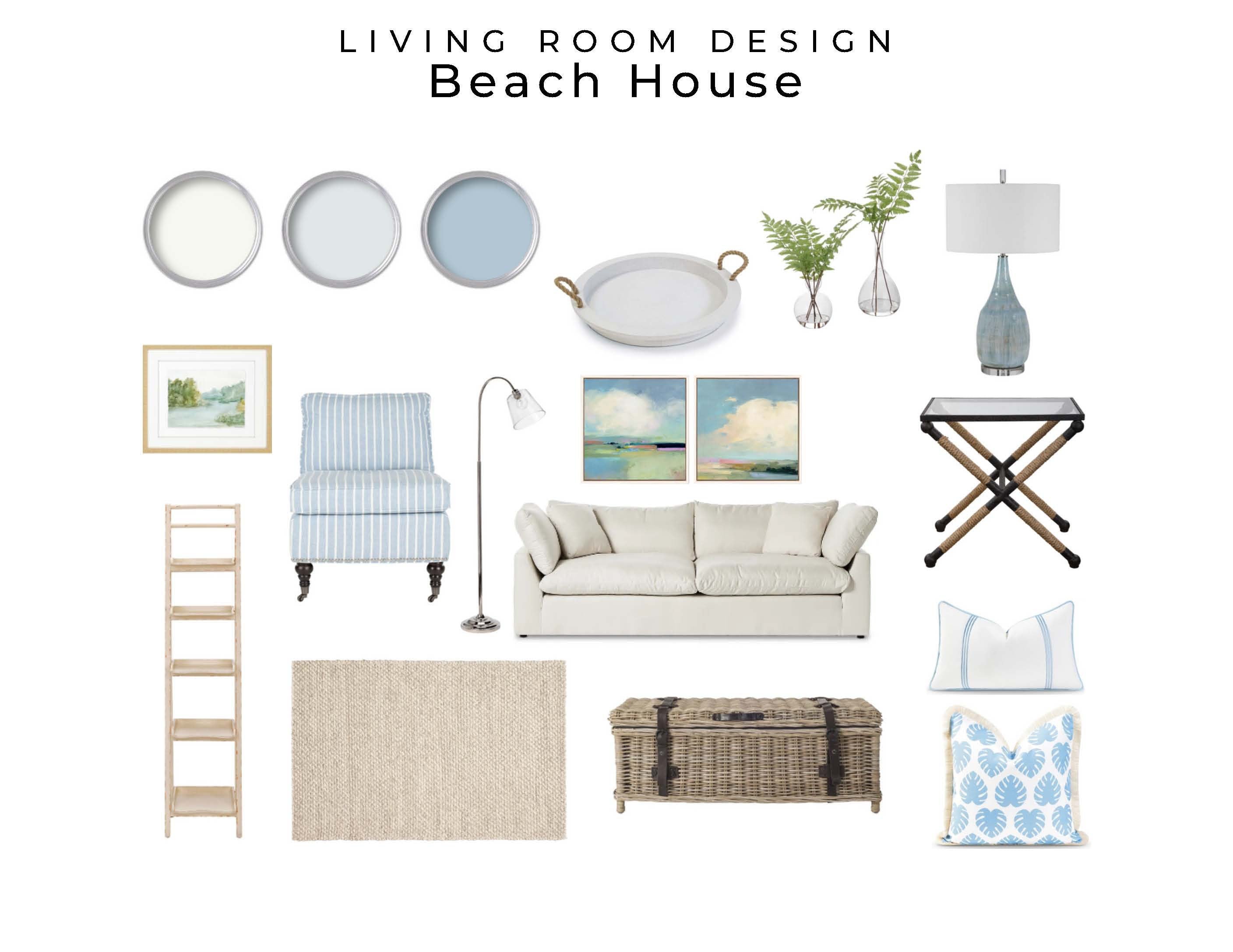 Beach House Coastal Living Room Design | Coastal Beach Room Interior D ...