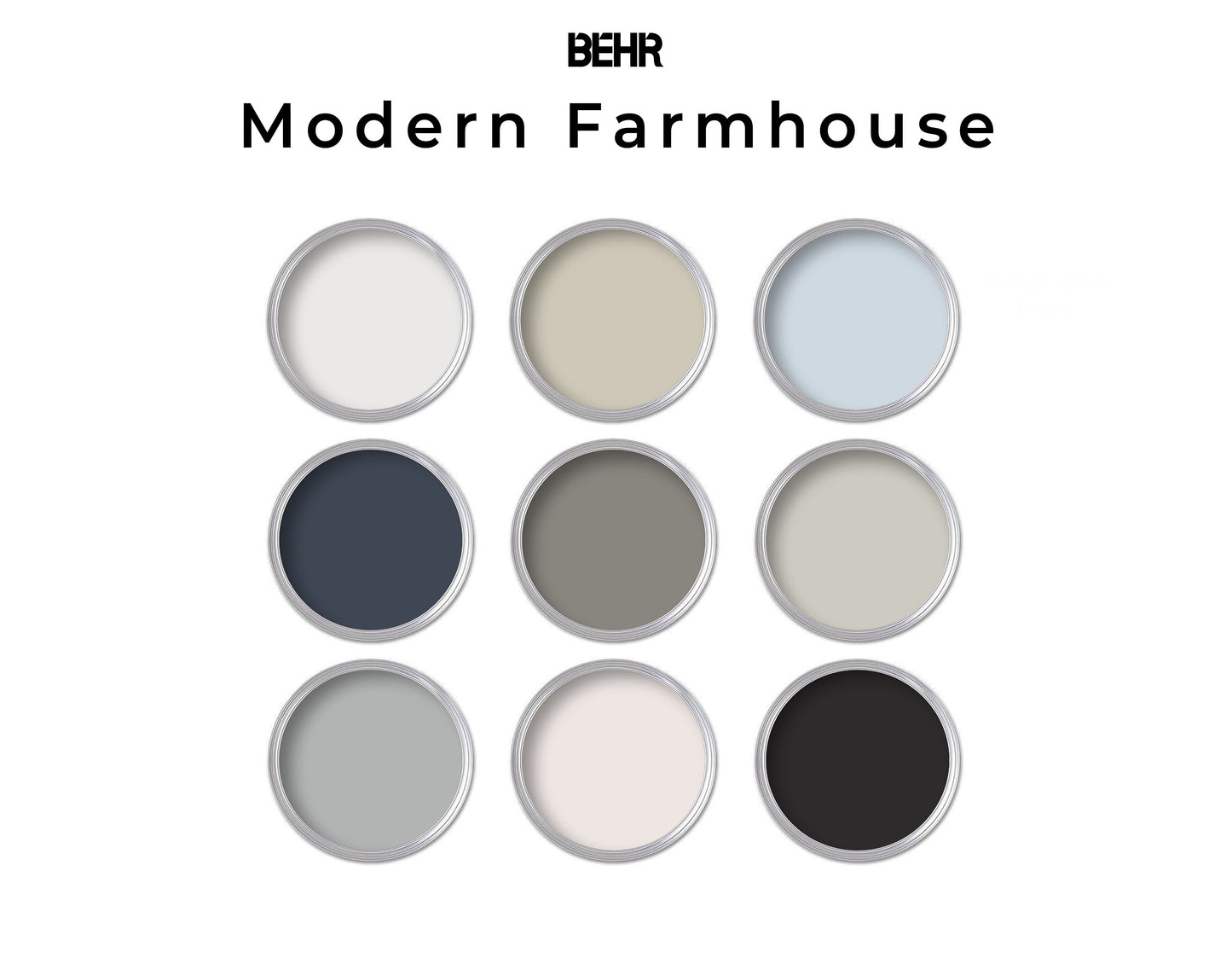 Modern Farmhouse Behr Paint Color Palette | House Color Palette