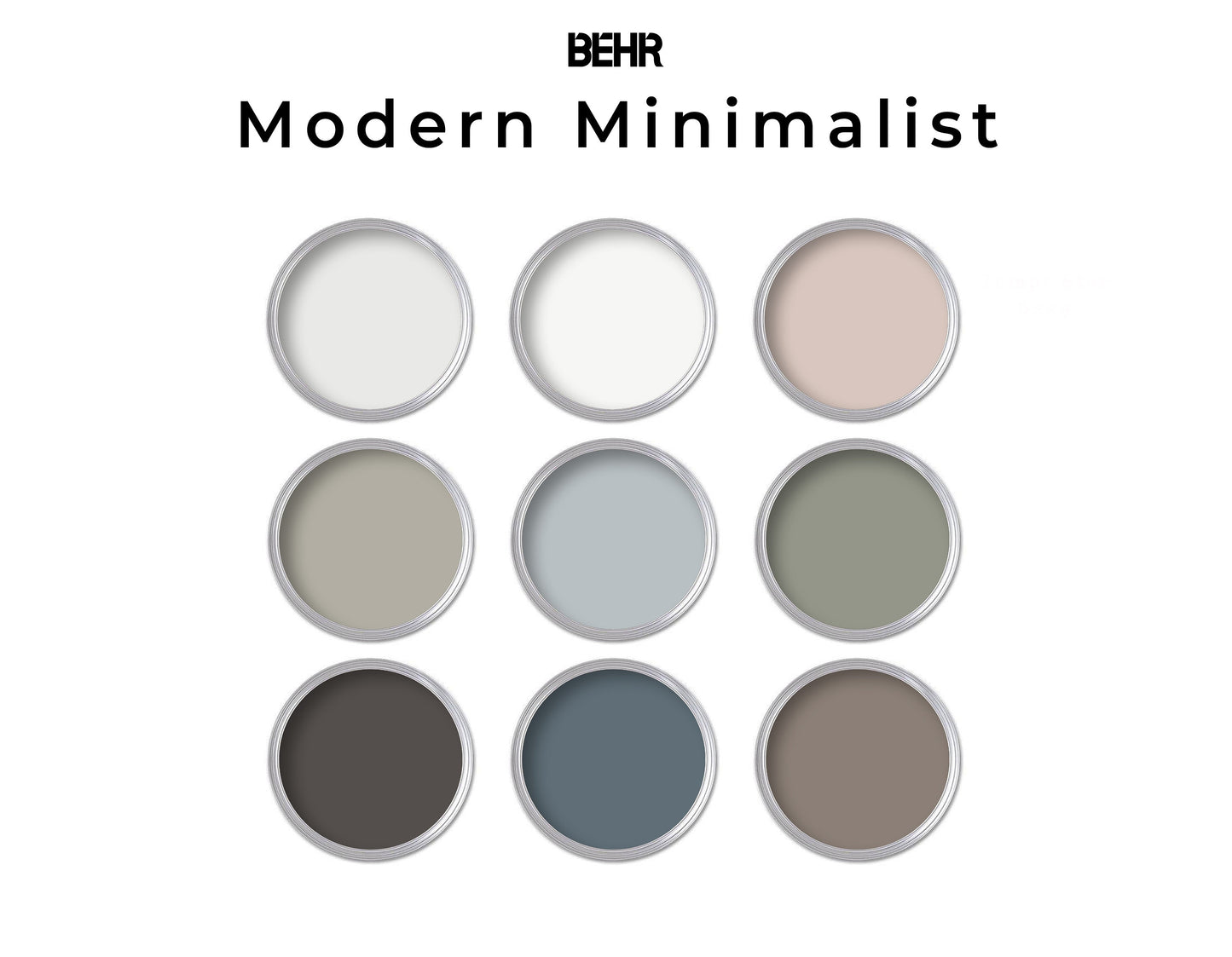 Behr Paint Color Palette Modern Minimalist | Minimalist Paint Color Palette for Home
