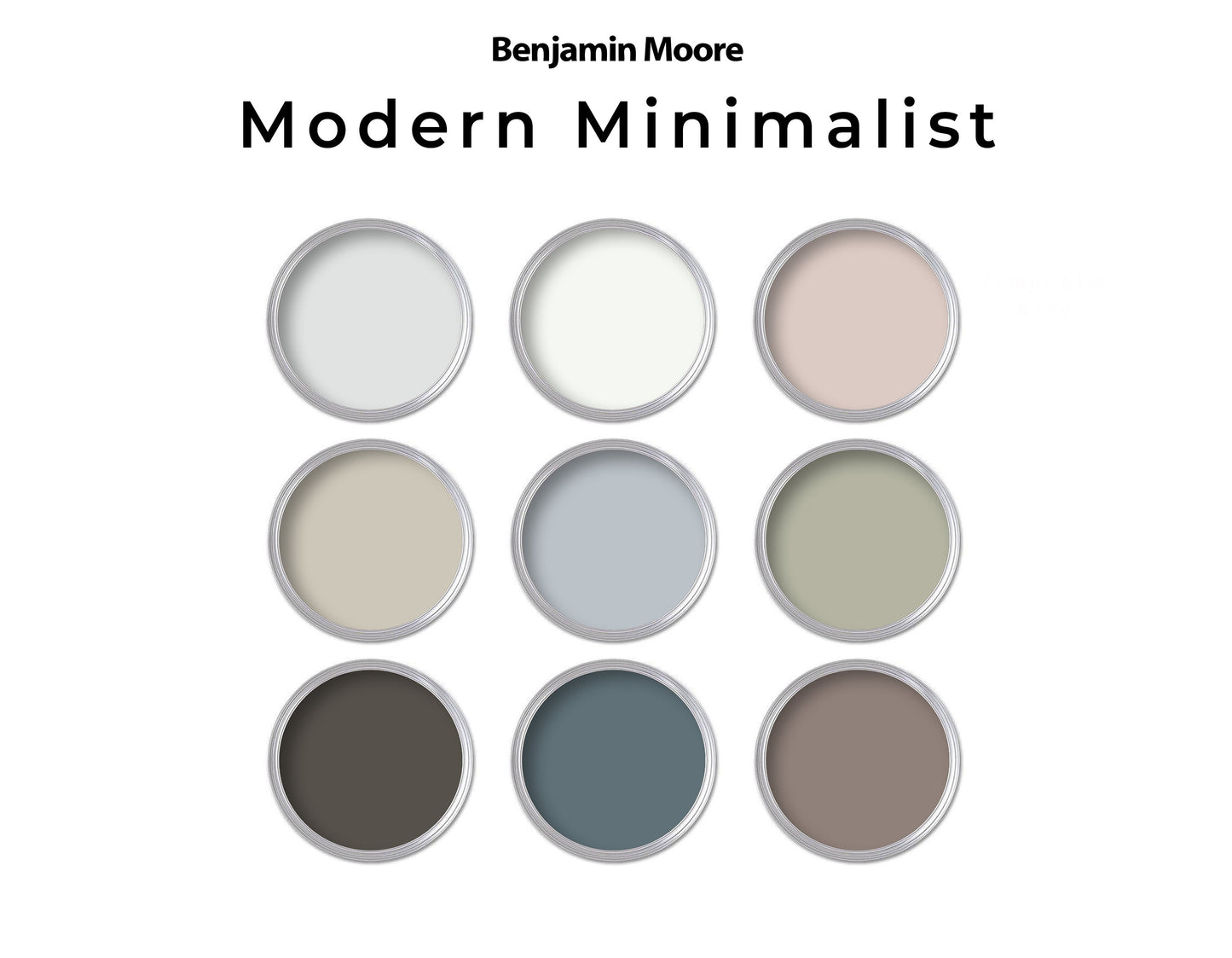 Modern Minimalist Benjamin Moore Color Paint Palette | Whole House Paint Palette