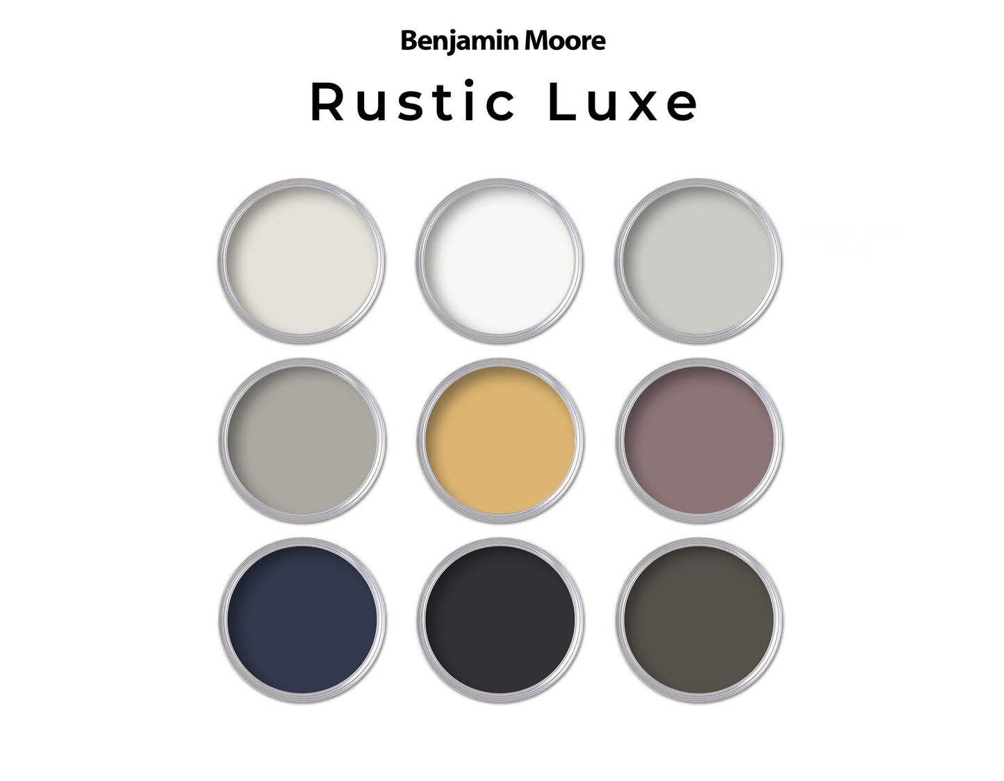 Benjamin Moore Rustic Paint Color Palette | Whole House Paint Palette Rustic Luxe