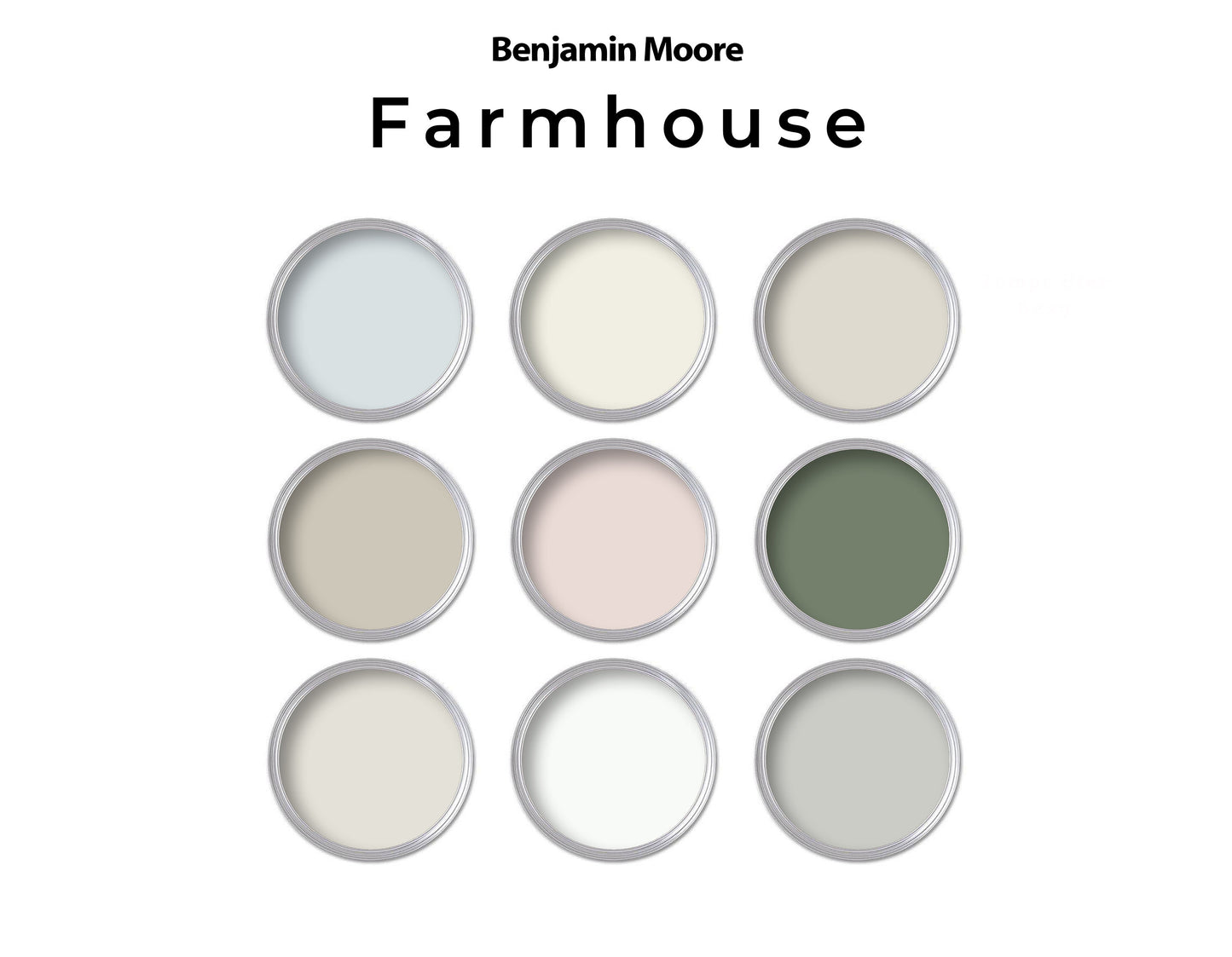 Farmhouse Benjamin Moore Paint Color Palette | Whole House Paint Palette