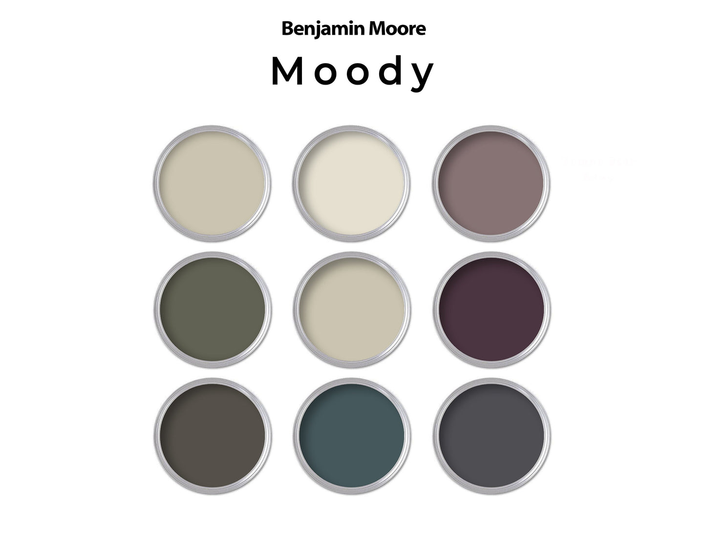 Benjamin Moore Moody Paint Color Palette | Dark, Moody Paint Color Palette Benjamin Moore