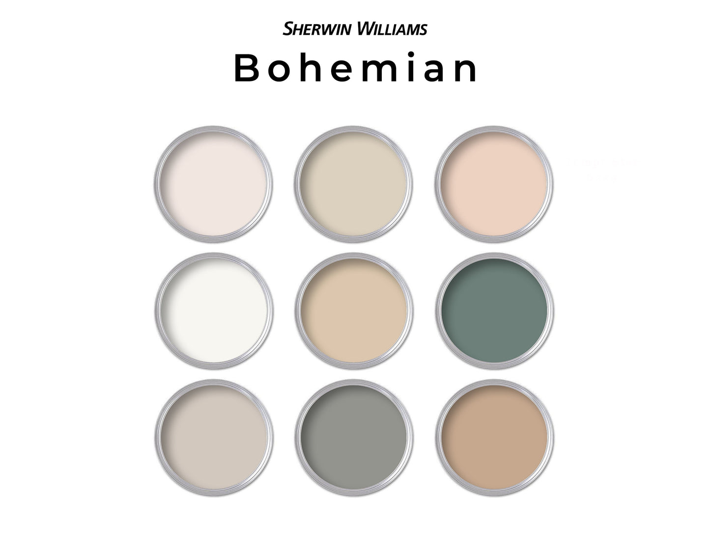 Sherwin Williams Boho Paint Color Palette | Earthy Whole House Paint Palette Bohemian