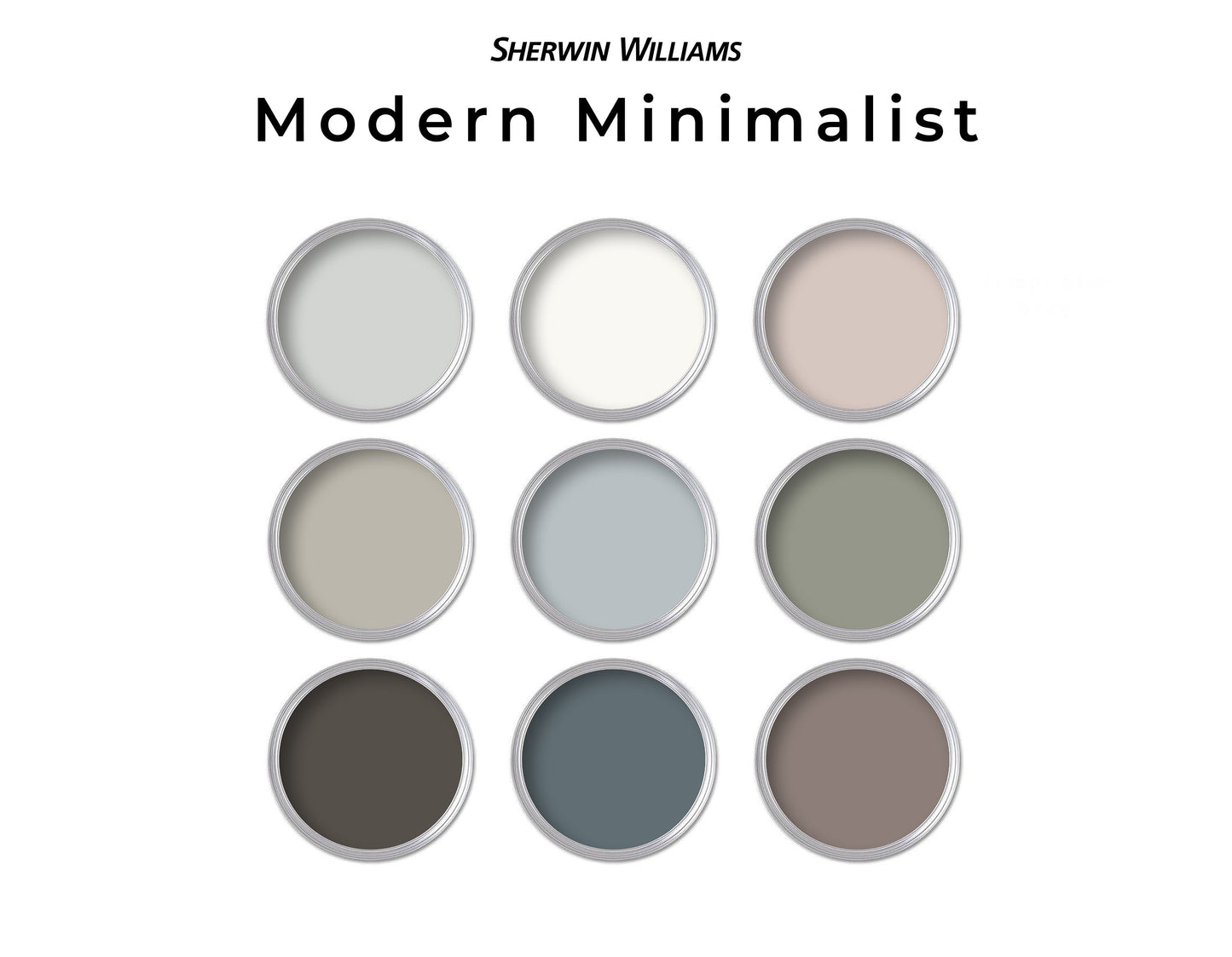Modern Minimalist Sherwin Williams Paint Palette | Whole House Paint Palette