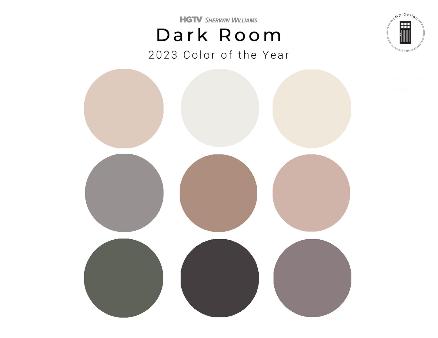 Darkroom Sherwin Williams Paint Color Palette 2023 | Interior Paint Colors for Home