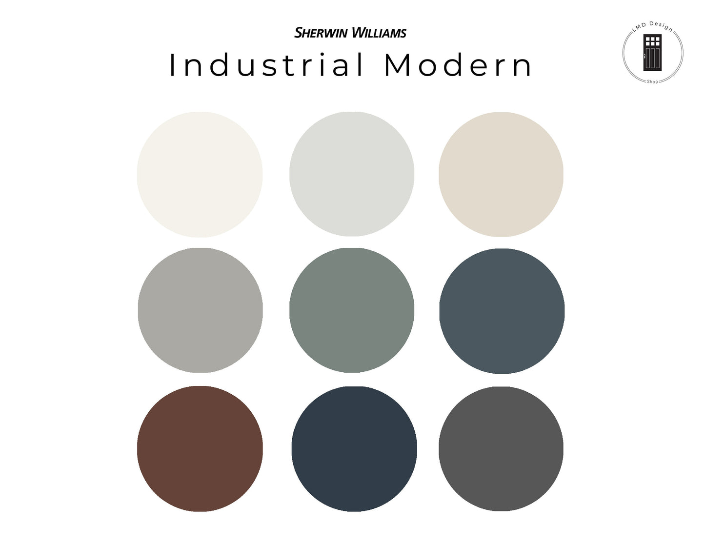 Industrial Modern Sherwin Williams Paint Palette | Whole Home Color Palette