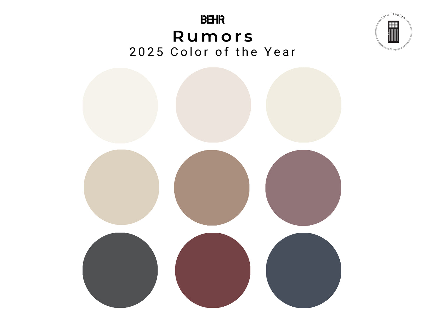 Behr 2025 Color of the Year Rumors Palette | Whole Home Paint Colors