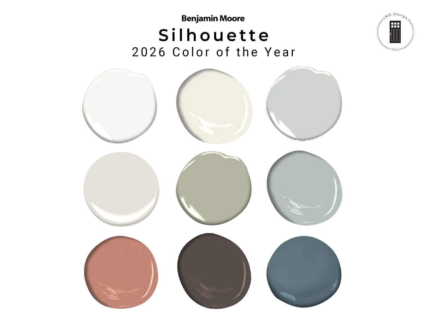 Benjamin Moore Silhouette Palette | 2026 Color of the Year | Designer Paint Color Scheme with Accent Colors