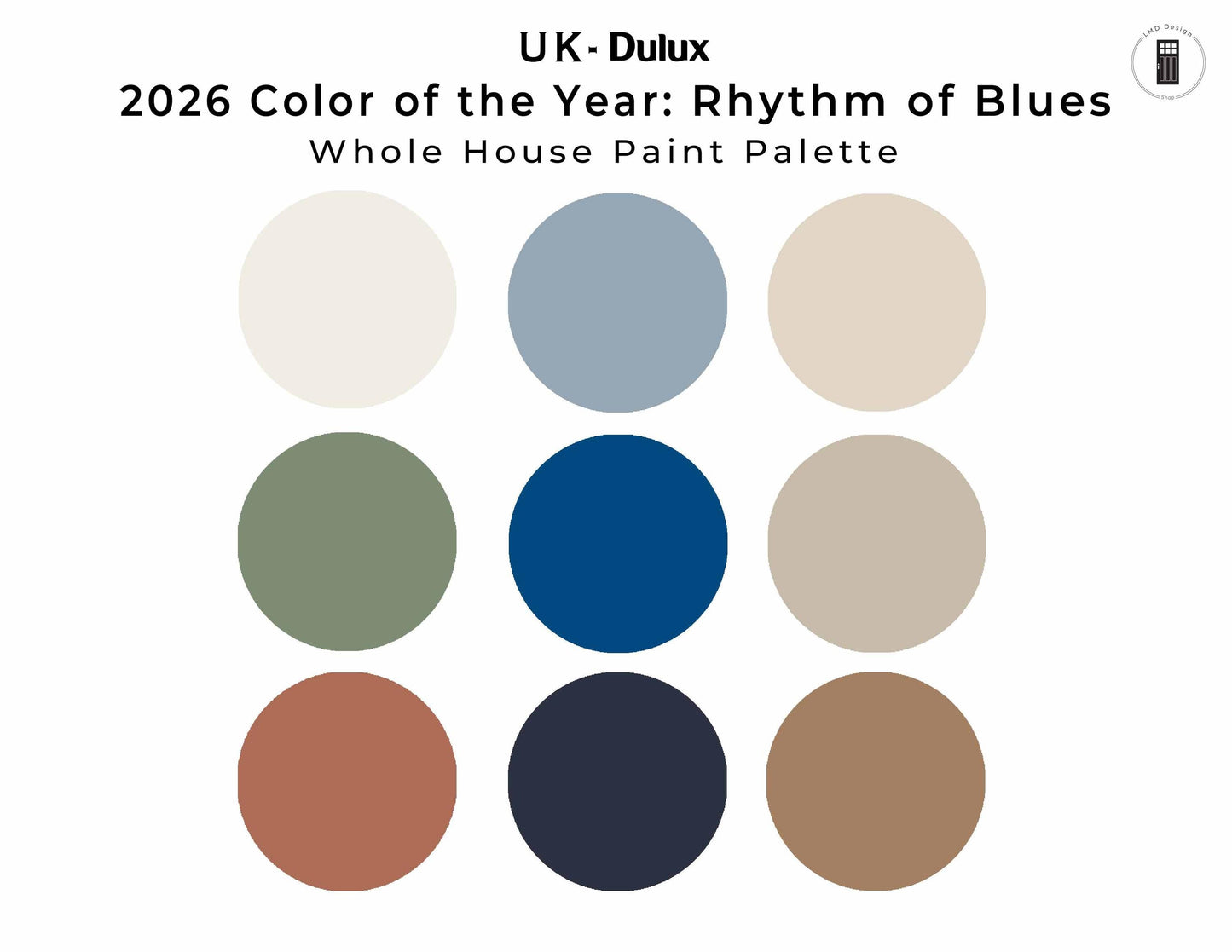 Dulux UK Paint Palette Rhythm of Blues | 2026 Colour of the Year | Whole House Interior Color Scheme