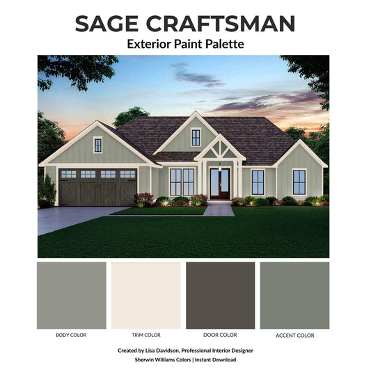 Sage Green Exterior Paint Color | Evergreen Fog House Paint Palette | Craftsman Exterior Color Scheme 2026